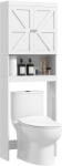 HomCom Dulap de depozitare deasupra toaletelor, dulap de baie cu 2 uși raft 58, 5L x 23l x 170H cm alb | Aosom Romania (834-680V80WT)