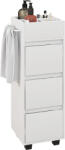 HomCom Mobilier de depozitare pentru baie cu 4 compartimente, 3 sertare și suport pentru prosoape, dim. 35 x 30 x 90 cm, alb | Aosom Romania (834-708V00WT)