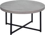 HomCom Masă de cafea rotundă cu efect beton ceruit din lemn și metal, Ø 80 x 45 cm, suport încrucișat | Aosom Romania (839-147GY) Masa de cafea
