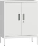 HOMCOM Dulap de Birou din Oțel cu 2 Rafturi Reglabile cu Sistem de Încuiere și 2 Chei, 80x40x100 cm, Alb | Aosom Romania (924-123V01WT) Comoda