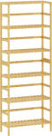 HOMCOM Raft de bambus cu 6 niveluri, cu rafturi reglabile, 60x26x161 cm | Aosom Romania (838-597V00ND) Raft