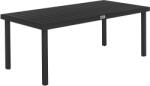Outsunny Masă de Grădină cu Blat Textură Lemn 190x90 cm pentru 8 Persoane, Masă de Dining de Exterior Dreptunghiulară din Aluminiu și Plastic, pentru Terasă, Balcon, Negru | Aosom Romania (84B-915BK)