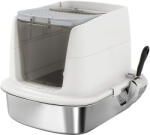 PawHut Litieră pentru pisici cu 2 intrări, deodorant și lopățică, Alb | Aosom Romania (D31-140V00WT)
