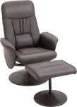 HOMCOM Set de 2 piese, fotoliu cu otomană, fotoliu relax cu otomană, reglabil pe înălțime, spătar înclinat, Maro | Aosom Romania (833-694V01BN)