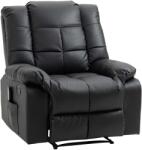 HOMCOM Fotoliu de Relaxare cu Masaj din Piele Artificiala, Fotoliu Ergonomic cu 8 Puncte de Masaj si Rabatabil 165°, Gri | Aosom Romania (700-124V91BK)