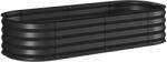 Outsunny Jardinieră înălțată parcelă pătrată pentru grădină din oțel modulabilă pentru legume, plante, flori, dim. 150 x 62 x 30 cm, negru | Aosom Romania (845-981V01BK)