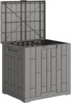 Outsunny Ladă de Grădină 114L din Rășină Impermeabilă și Anti-UV cu Închidere cu Cheie, 56x44x54 cm, Gri | Aosom Romania (84K-062V00CF)