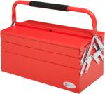 Durhand Caseta Unelte Metalică Pliabilă, Organizator cu 5 Tavi și 3 Rafturi, pentru Atelier | Aosom Romania (B20-079RD)