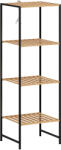 HOMCOM Raft din bambus și oțel, cu 4 polițe, raft cu 4 niveluri, 36, 5 x 33 x 110 cm, lemn natural | Aosom Romania (838-595V00ND) Raft
