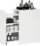 HomCom Mobilier de baie compact și îngust cu sertar pe role, 3 compartimente, 47 x 30 x 66, 5 cm, alb | Aosom Romania (83B-207V00WT)