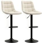 HOMCOM Scaune de bar moderne, Set de 2 scaune de bar pivotante cu spatar, reglabile in inaltime, cu suport pentru picioare, tapitate, Bej | Aosom Romania (83A-221V00BG)