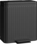 HomCom Coș de gunoi pentru bucătărie, 2 x 20 L compartimente, separare eficientă a deșeurilor, pedală, plastic, metal, Negru | Aosom Romania (851-030V01BK) Cos de gunoi