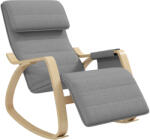 HOMCOM Fotoliu relax de leagăn fotoliu alăptare cu suport de picioare reglabil, buzunar lateral și pernă, gri | Aosom Romania (833-131V00GY) Balansoar