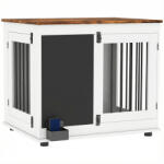 PawHut Cușcă pentru câine cușcă interioră cu 2 uși tablă neagră pentru câini talie medie 20 kg 80 x 60 x 70 cm alb | Aosom Romania (D02-196V00WT)
