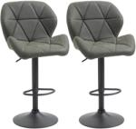HOMCOM Set 2 Scaune de Bar Reglabile, Design Modern, Piele Ecologică, Gri, Confort Superior | Aosom Romania (835-506V01CG)