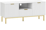 HomCom Comodă TV, mobilier TV pentru 127 cm cu 2 uși cu închidere silențioasă, sertar și compartiment deschis, 120x39x54cm, alb | Aosom Romania (83B-574V82WT)