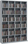 HOMCOM Mobilier de depozitare multimedia 480 CD-uri/312 DVD-uri - bibliotecă din lemn cu rafturi reglabile, 89 x 130, 5 cm, gri | Aosom Romania (831-040V80LG)