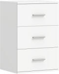HOMCOM Noptieră pentru Dormitor cu 3 Sertare, Stil Modern din Lemn, Măsuță pentru Canapea, Sufragerie, Living și Dormitor, 40x35x60 cm, Alb | Aosom Romania (83D-160V90WT)