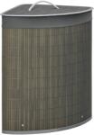 HOMCOM Cos de rufe din bambus pentru colt 55L cu capac si sac detasabil 38 x 38 x 57 cm gri | Aosom Romania (850-218V00GY)
