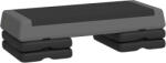 SPORTNOW Step Aerobic Reglabil pe 3 Nivele 10/20/30 cm, Step Aerobic Antiderapant cu Capacitate 250 kg, 77x37x16 cm, Gri | Aosom Romania (A90-379V00GY)