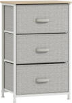 HOMCOM Mobilier de depozitare șifonier modern 3 sertare din material textil, cadru din oțel și placă de particule, 45 x 30 x 71 cm, gri | Aosom Romania (831-251V02GY) Comoda