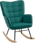 HOMCOM Fotoliu cu leagăn rocking chair acoperiș din catifea structură din oțel 71 x 98 x 101 cm Verde | Aosom Romania (839-613V01DG) Balansoar