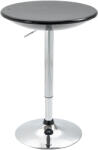 HOMCOM Masă Rotundă Bar cu Plan Rotativ, Înălțime Ajustabilă, Oțel, Φ61x76-97cm, Negru | Aosom Romania (835-505BK)