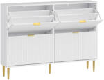 HomCom Dulap de pantofi pentru 20 de perechi de pantofi cu 4 sertare rabatabile Alb | Aosom Romania (837-601V02WT) Pantofar