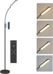HomCom Lampadar de podea de salon cu telecomandă, control tactil, temperatură culori și luminiozitate reglabile, negru | Aosom Romania (B31-540V90BK)