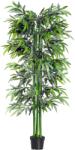 Outsunny Plantă de Bambus Artificială în Ghiveci, Plantă Decorativă pentru Casă, Birou, Interior și Exterior, Ф2.5x180 cm, Verde | Aosom Romania (844-196)