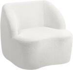 HOMCOM Fotoliu modern cu capitonaj din fleece, fotoliu confortabil pentru sufragerie, dormitor, birou acasă, Crem | Aosom Romania (83B-435V00CW)