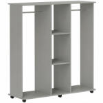 HOMCOM Dulap pentru haine, mobilier de depozitare mobil, 6 roți, 120 x 40 x 128 cm, gri | Aosom Romania (831-190V02GY) Garderoba