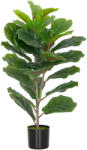 HOMCOM Plantă Artificială Ficus Lyrata Înaltă de 80 cm, Plantă Artificială Realistică pentru Interioare cu Vas, Decorațiune pentru Casă și Birou, Verde | Aosom Romania (83C-056V00GN)