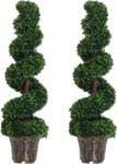 Outsunny Plantă Artificială Decorativă Buxus în Spirală cu Ghiveci Inclus, Ф32x120 cm, Verde | Aosom Romania (844-265V01)