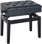 HOMCOM Băncuță Pian Elegantă cu Spațiu de Depozitare, Înălțime Ajustabilă, Negru, 54.5x33x48-58cm | Aosom Romania (02-0710)
