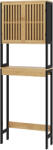 HomCom Dulap Baie cu Economie de Spațiu, Dulap Deasupra Toaletei cu 2 Uși și Raft Deschis, 60x21, 5x172 cm, Lemn Natural | Aosom Romania (834-668V80BK)