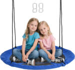 Outsunny Leagăn cu formă de cuib de pasăre rotundă Panier Ø 110 cm 4 inele incluse metal epoxidic Oxford de înaltă densitate Albastru | Aosom Romania (344-038BU) Leagan