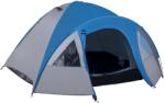 Outsunny Cort de Camping pentru 4 Persoane, cu Spațiu de Depozitare, Albastru, 3x2.50x1.30m | Aosom Romania (A20-055) Cort