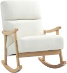 HOMCOM fotoliu de leagăn cu înveliș asemănător catifelei, spătar ergonomic și capacitate de 120 kg, 65L x 90B x 98H cm, alb crem | Aosom Romania (83B-106V00CW) Balansoar