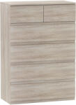 HOMCOM Comodă 6 sertare, mobilier de depozitare fără mânere design minimalist 80 x 39 x 115 cm lemn natural | Aosom Romania (831-566V00ND) Comoda