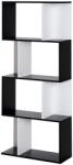 HOMCOM Bibliotecă Rafturi Mobilier Depozitare Design Contemporan în S 4 rafturi 60L x 24l x 148H cm Negru Alb | Aosom Romania (833-451BK) Raft