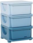 HOMCOM dulap cu 3 sertare din plastic, ideal pentru depozitarea jucăriilor copiilor, 37x37x56.5 cm, capacitate 10 kg/sertar | Aosom Romania (311-023BU)