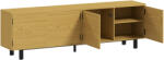 HomCom Comodă TV 180 cm, pentru televizoare de 208, 3 cm, cu 4 uși cu deschidere prin apăsare 180x35x55, 5cm lemn natural | Aosom Romania (83B-663V00ND)