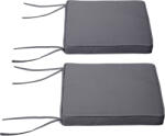 Outsunny Set de 2 perne pentru fotolii de grădină Pernă pentru scaun de exterior Perne de șezut detasabile Umplutură de 5 cm Tesatura de poliester dim. 45L x 45l cm Gri închis | Aosom Romania (84B-428)