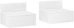 HOMCOM Set de 2 Noptiere Plutitoare Mesillas de Noche pentru Dormitor cu Sertar 43x36, 5x30, 5 cm Alb | Aosom Romania (831-628V80WT)