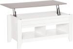 HomCom Masă de cafea cu blat extensibil, masă de salon cu rafturi și compartiment ascuns, 105 x 50 x 49-62, 5 cm pentru salon, dormitor, lemn alb | Aosom Romania (839-135WT) Masa de cafea