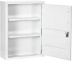Kleankin Dulăpior de Medicamente cu 2 Rafturi și 2 Chei de Siguranță, 40x15x53, 5 cm, Alb | Aosom Romania (834-556V00WT)