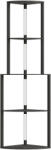HomCom Lampadar pentru living, lampadar cu etajere de colț cu 4 nivele, luminozitate reglabilă, 55, 5 x 39, 5 x 163 cm, negru | Aosom Romania (B31-618V90BK)
