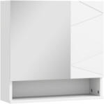 Kleankin Dulap mural cu oglindă pentru baie dulap de depozitare 2 uși 55 x 17 x 55 cm alb | Aosom Romania (834-618V80WT) Comoda
