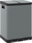 HomCom Coș de gunoi dublu, 2 x 30L, rezistent la amprente, Pedală, tăvi interioare detașabile, Gri | Aosom Romania (851-035V00GY) Cos de gunoi